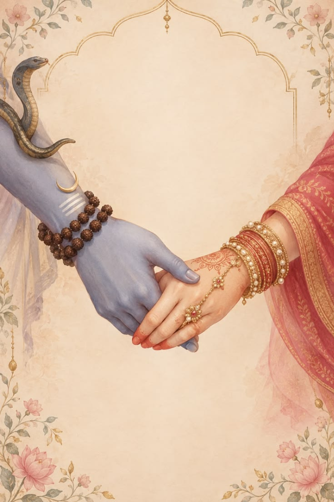 Lord Shiva and Goddess Parvati Divine Union - Save The Date